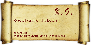Kovalcsik István névjegykártya