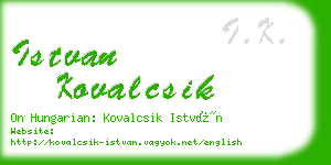 istvan kovalcsik business card